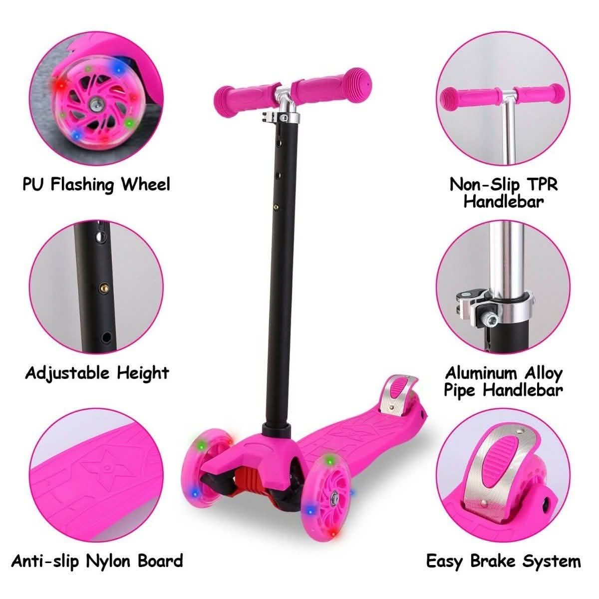 3-Rad LED-Kick-Scooter für Kinder – Flashing Scooter, höhenverstellbar
