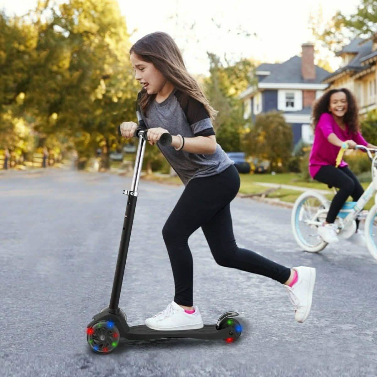 3-Rad LED-Kick-Scooter für Kinder – Flashing Scooter, höhenverstellbar