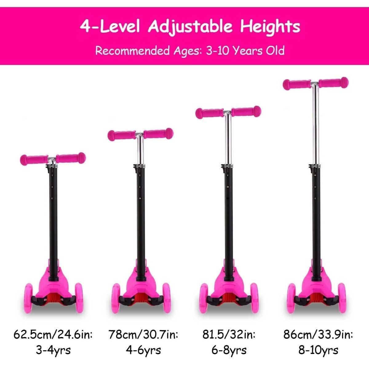 3-Rad LED-Kick-Scooter für Kinder – Flashing Scooter, höhenverstellbar