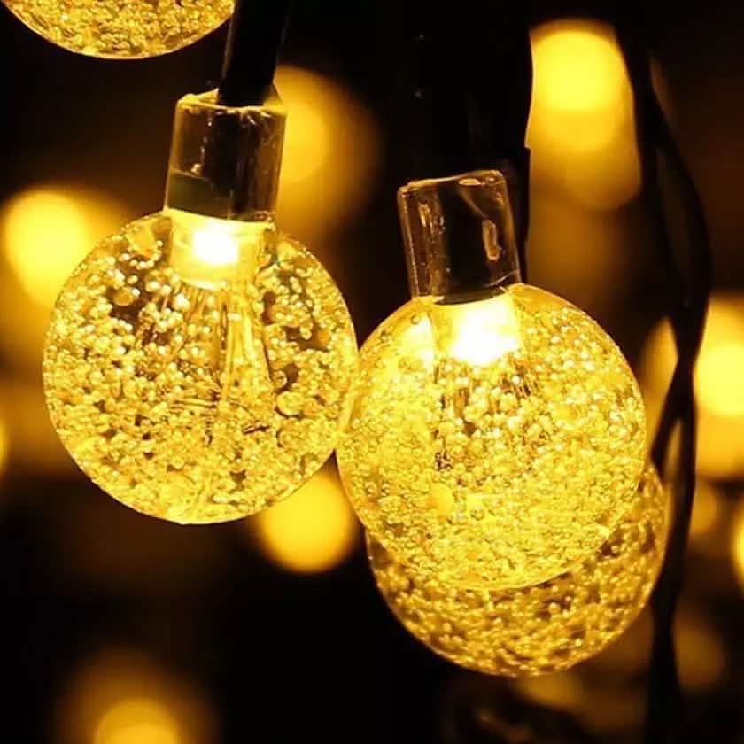 30 LED Solar Lichterkette Kugeln Außen Wasserdicht Garten Deko