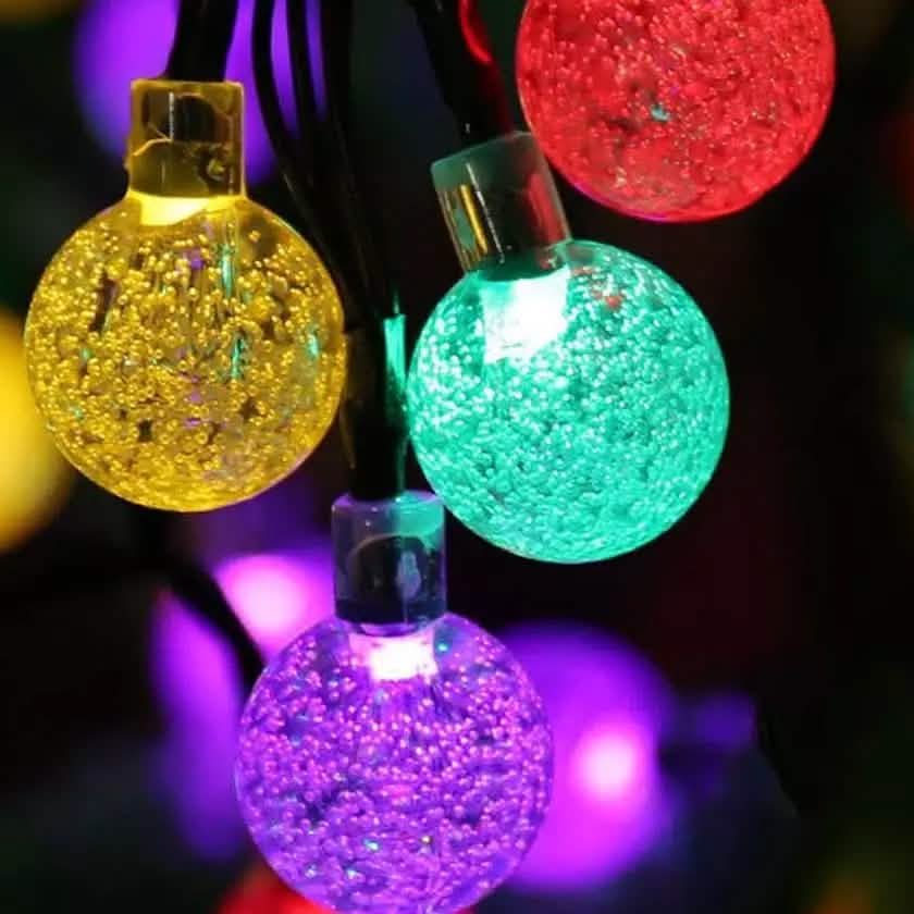 30 LED Solar Lichterkette Kugeln Außen Wasserdicht Garten Deko