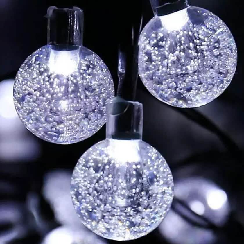 30 LED Solar Lichterkette Kugeln Außen Wasserdicht Garten Deko