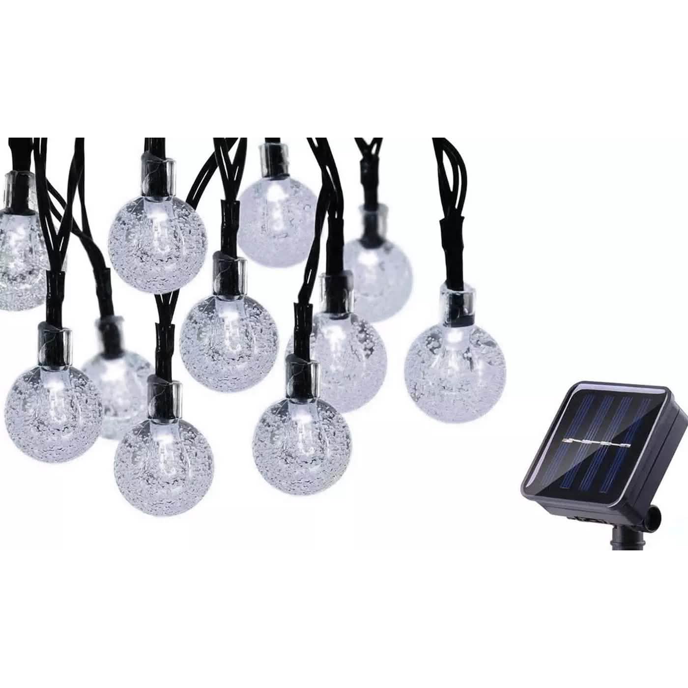 30 LED Solar Lichterkette Kugeln Außen Wasserdicht Garten Deko