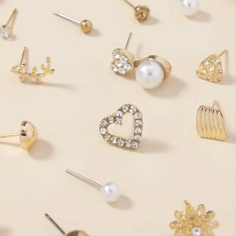 30 Paar: Legierung Voll Strass Liebe Runde Kunstperle Buchstaben Ohrstecker Set