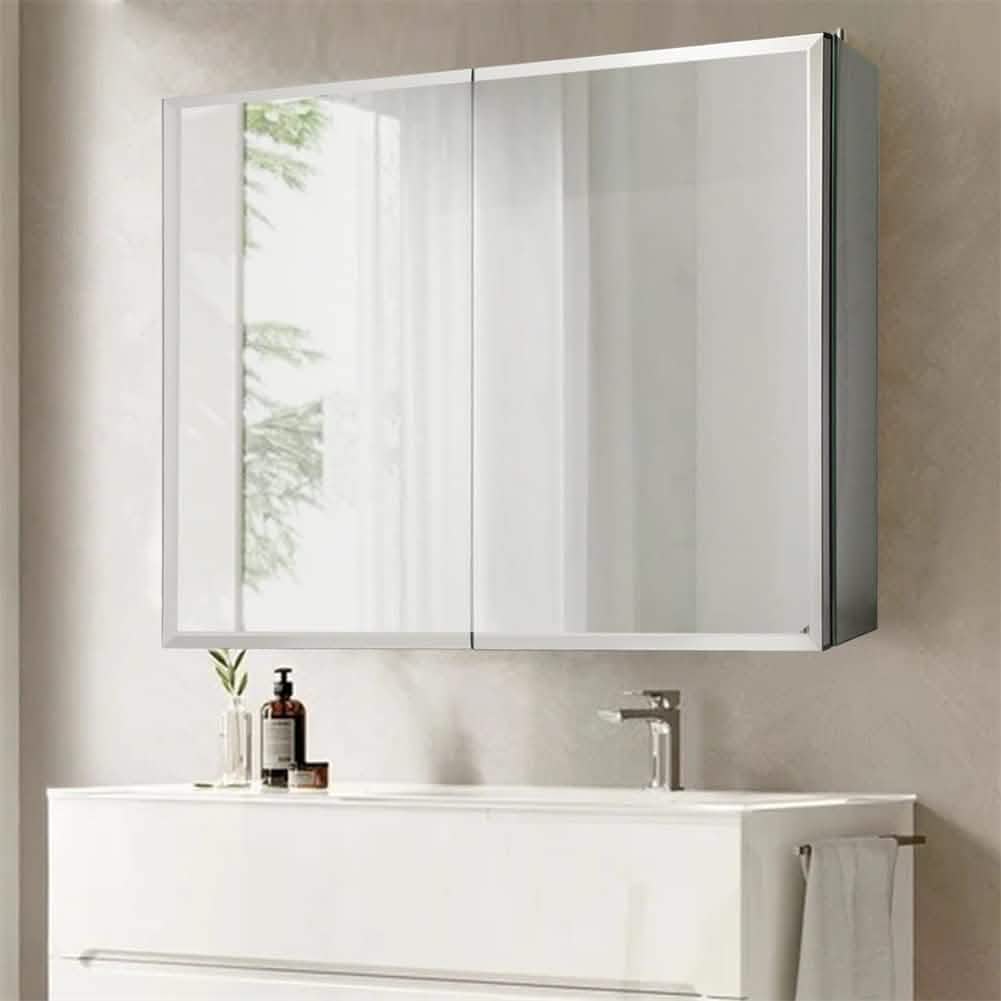 30" B x 26" H Aluminium-Badezimmerspiegelschrank mit zwei Spiegeln