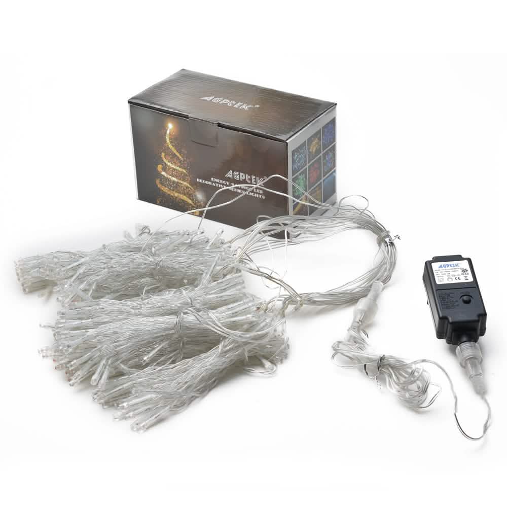 300LED Lichterkette warmweiß Vorhang Lichterkette mit Sternen