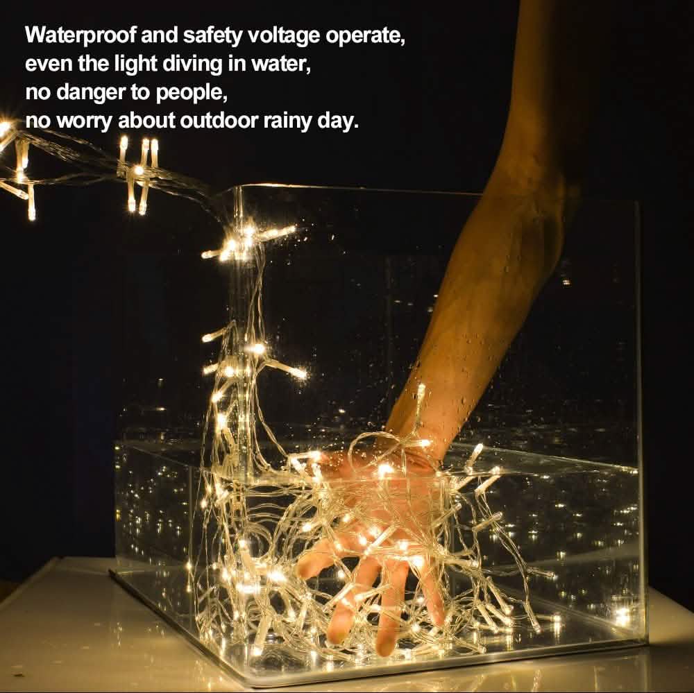 300LED Lichterkette warmweiß Vorhang Lichterkette mit Sternen