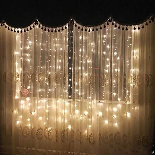 300LED Lichterkette warmweiß Vorhang Lichterkette mit Sternen