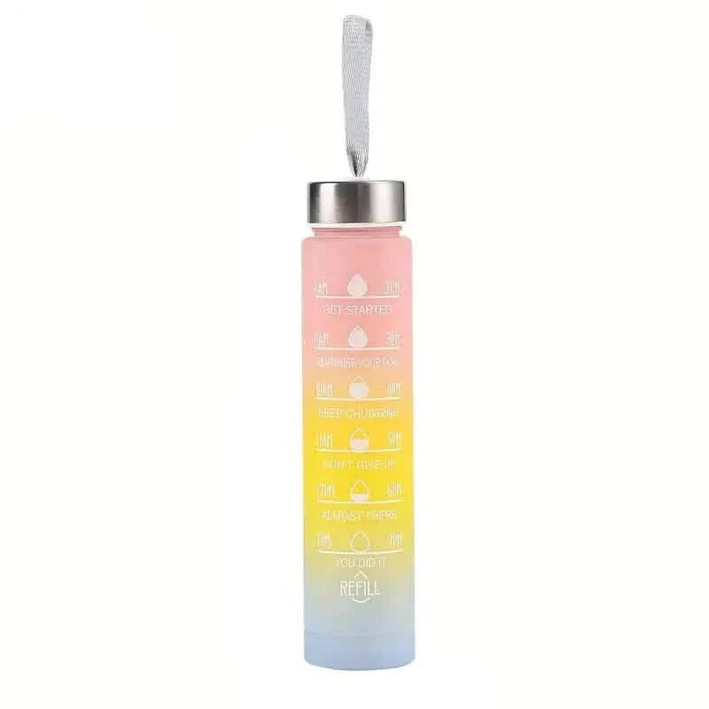 300ml mattierte Trinkflasche mit Farbverlauf und Strohhalm