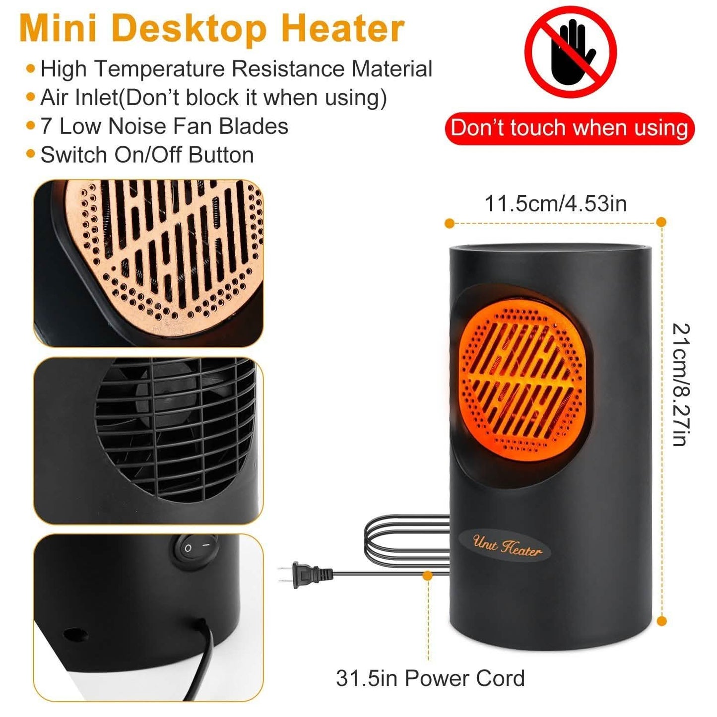 300W Tragbarer elektrischer Mini-Heizer