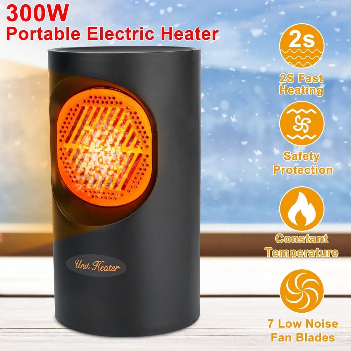 300W Tragbarer elektrischer Mini-Heizer