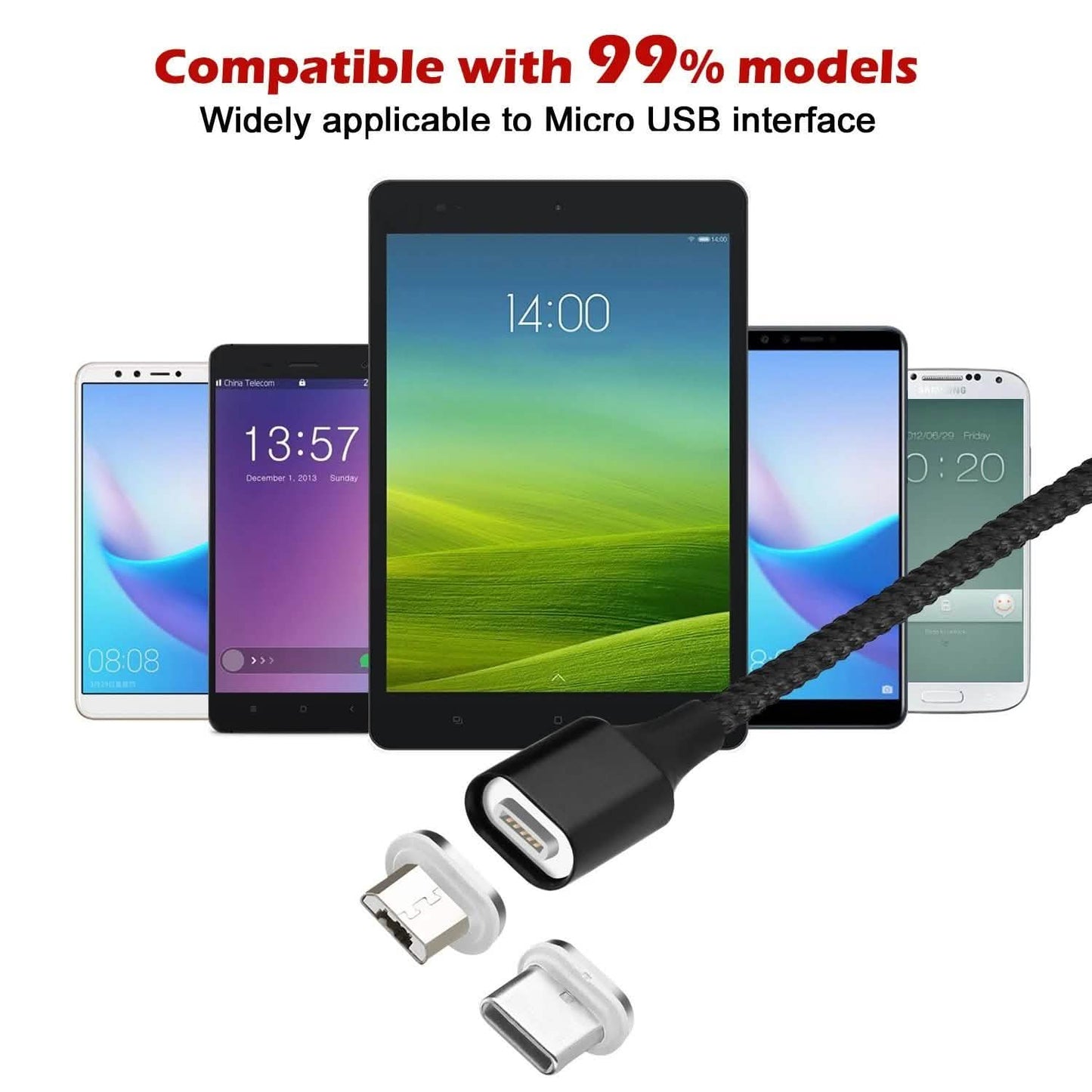 3.0A Magnetisches Micro-USB-Android-Interface zum Schnellladen