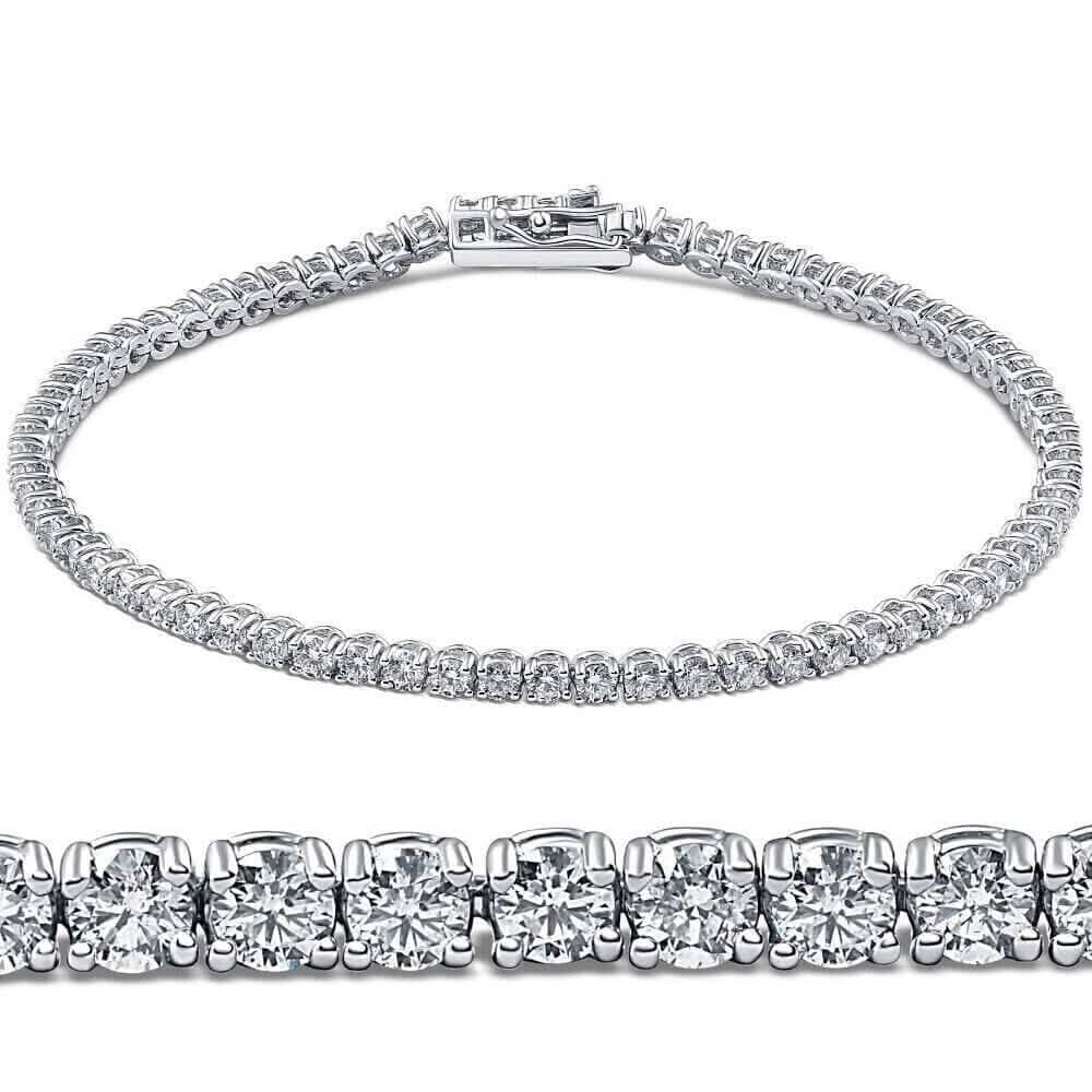 3,15 Karat runder Diamantarmreif in 14k Weißgold