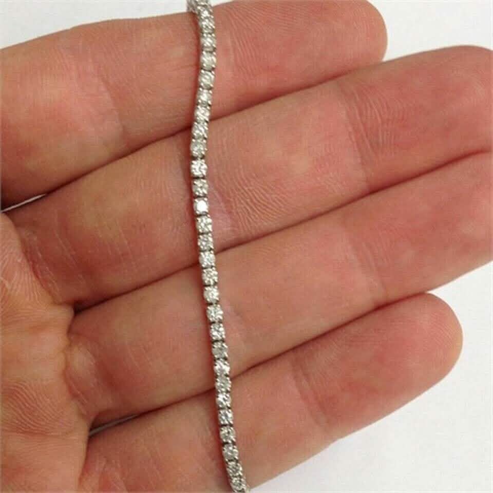 3,15 Karat runder Diamantarmreif in 14k Weißgold