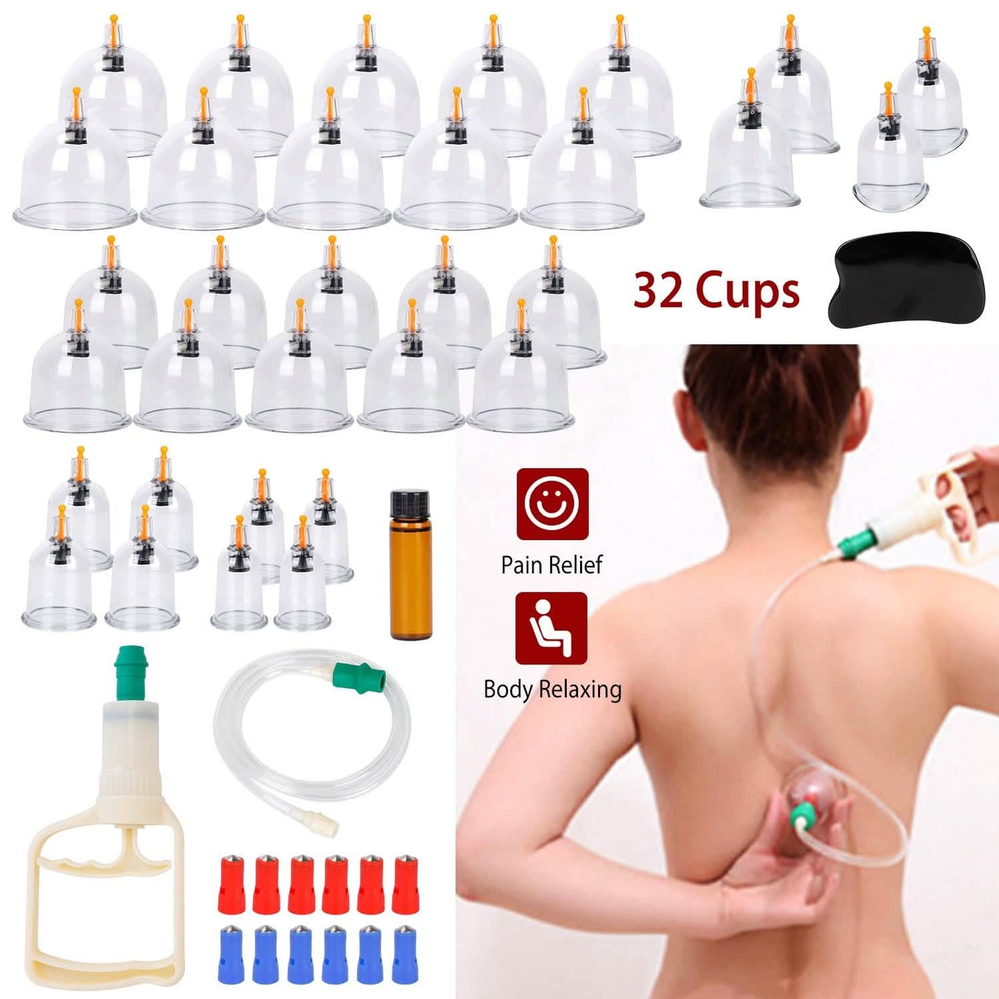 32-teiliges chinesisches Schröpfkopf-Therapie-Set