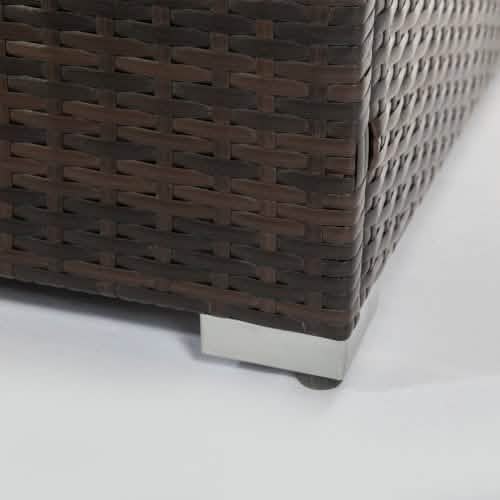 32 Zoll Outdoor Rattan Propan-Gas-Feuertisch mit Fliesen-Tischplatte