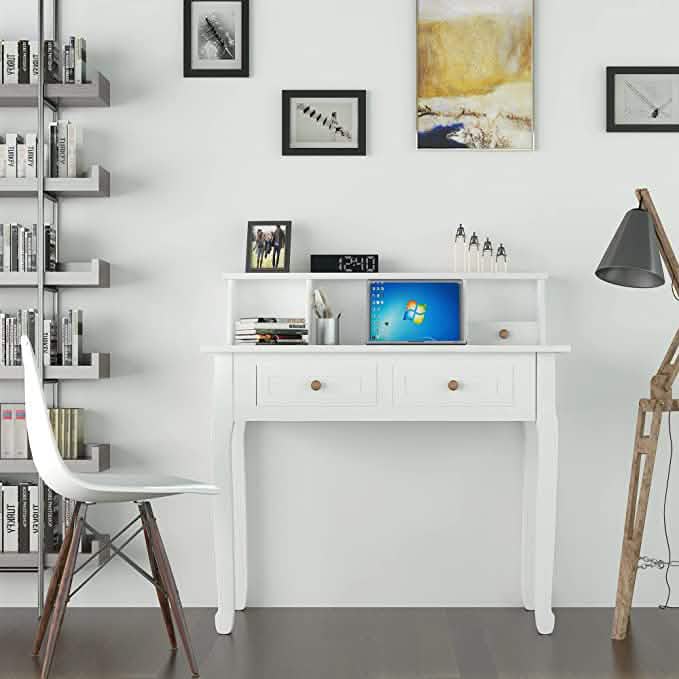 32" Sekretär aus Holz Schlafzimmer Kleine Kommode mit 4 Schubladen