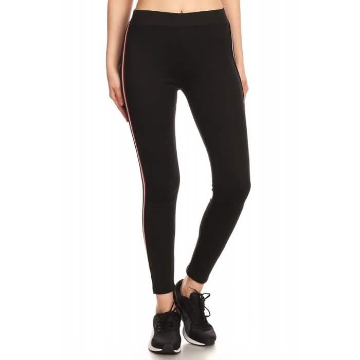 2er-Pack: Damen-Leggings aus Baumwollmischung mit Seitenstreifen
