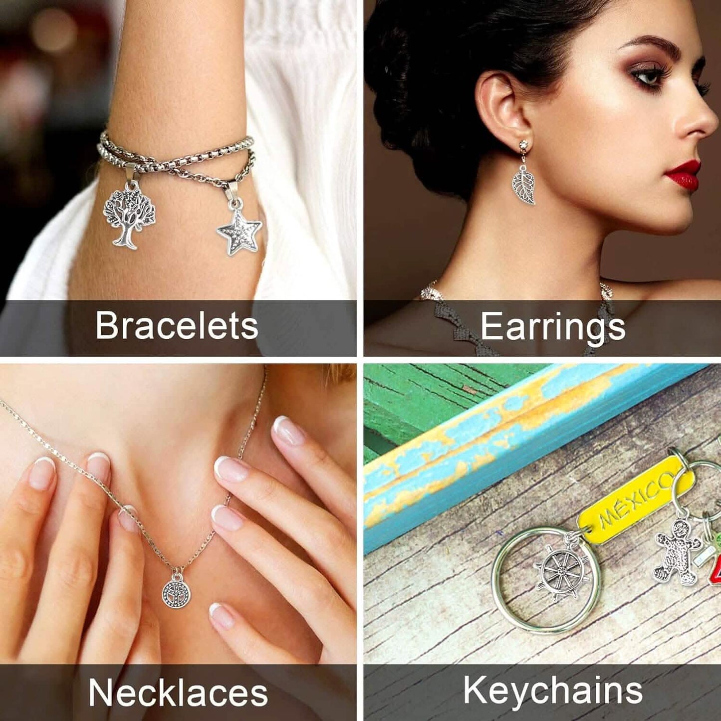 50 Stück: Silber-Anhänger für die Schmuckherstellung Großpackung Tibetische Silber-Charm-Anhänger für DIY Halskette Armband Ohrring Bastelzubehör
