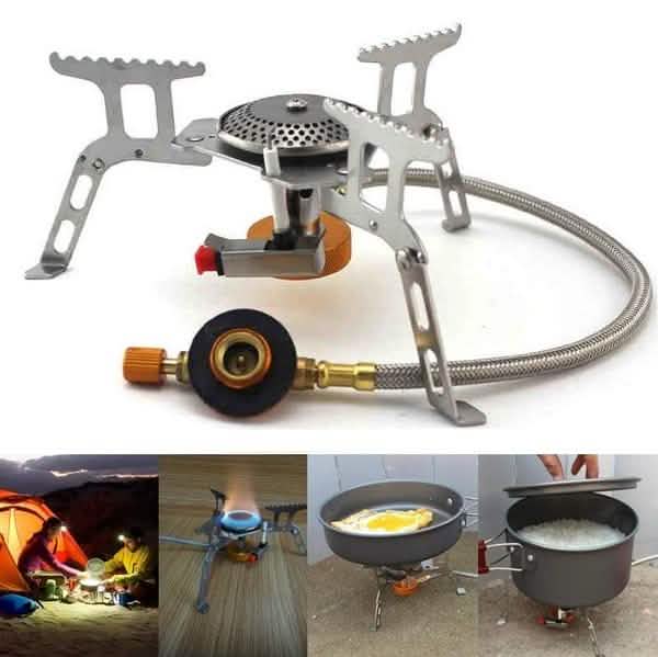 3500W Tragbarer faltbarer Outdoor Camping Picknick Gasbrenner Stahlkocher