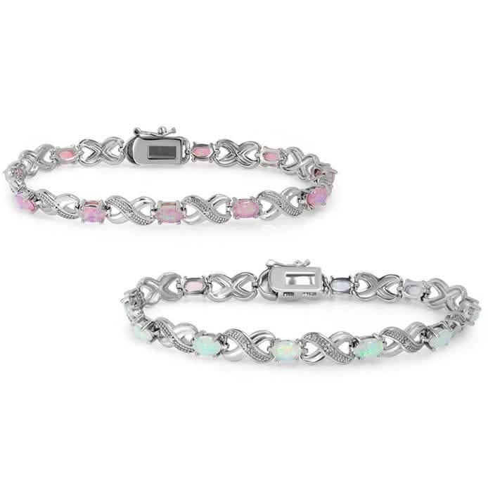 3,55 CTW echtes Opal „XOXO“-Opalarmband von MUIBLU Gems