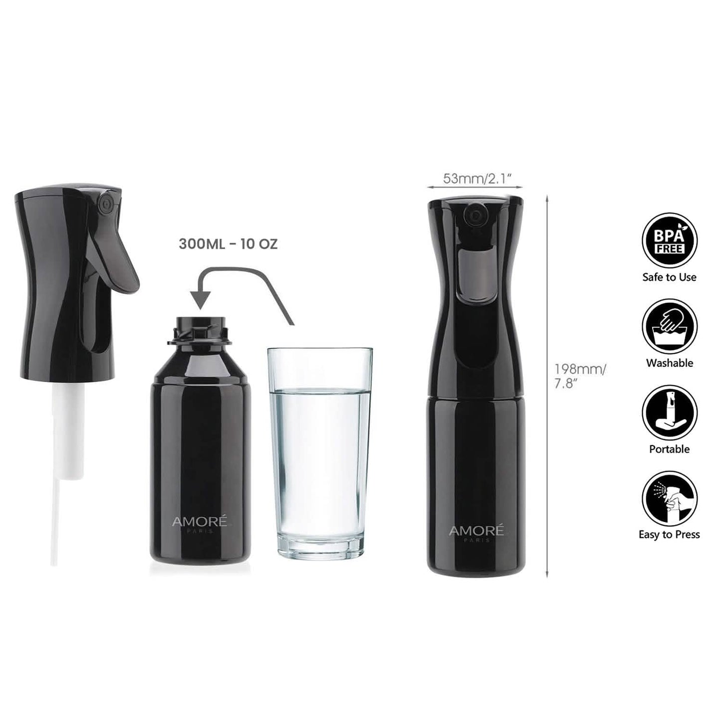 360 Continuous Hair Water Ultra Fine Sprühflasche