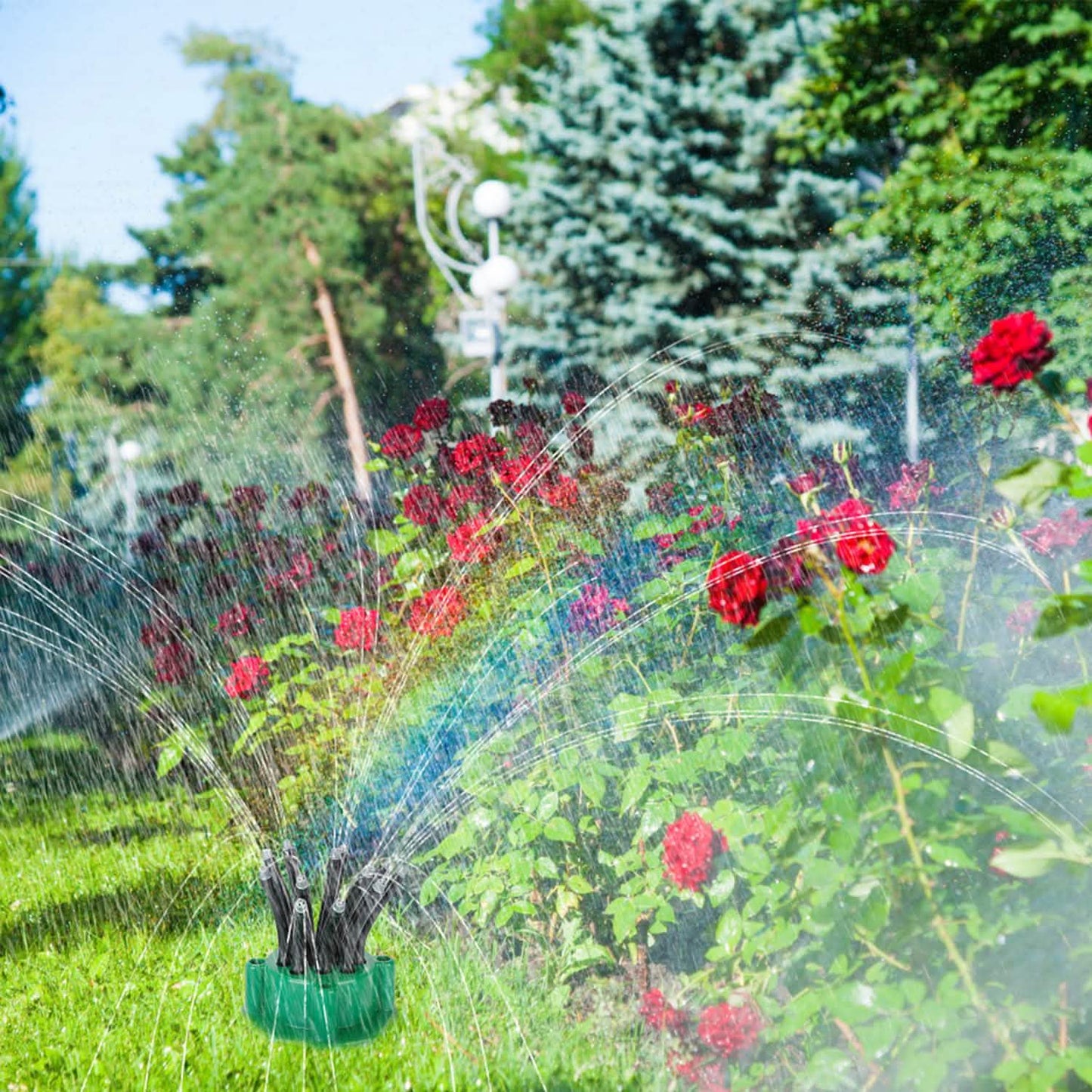 360° Flexibler Rasensprenger Automatisch 12 Rohre Gartenbewässerungsdüsen