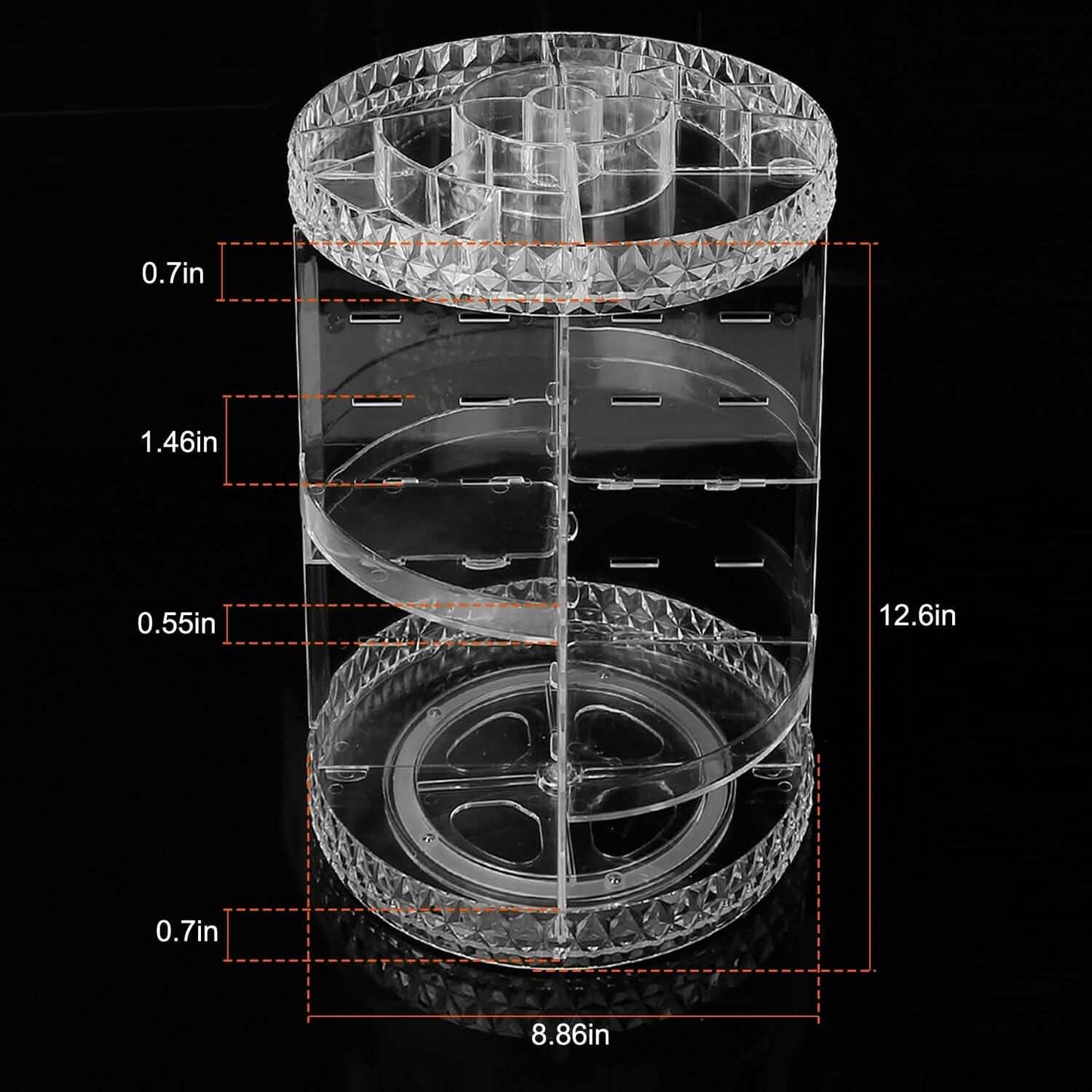 360° drehbarer Make-up-Organizer
