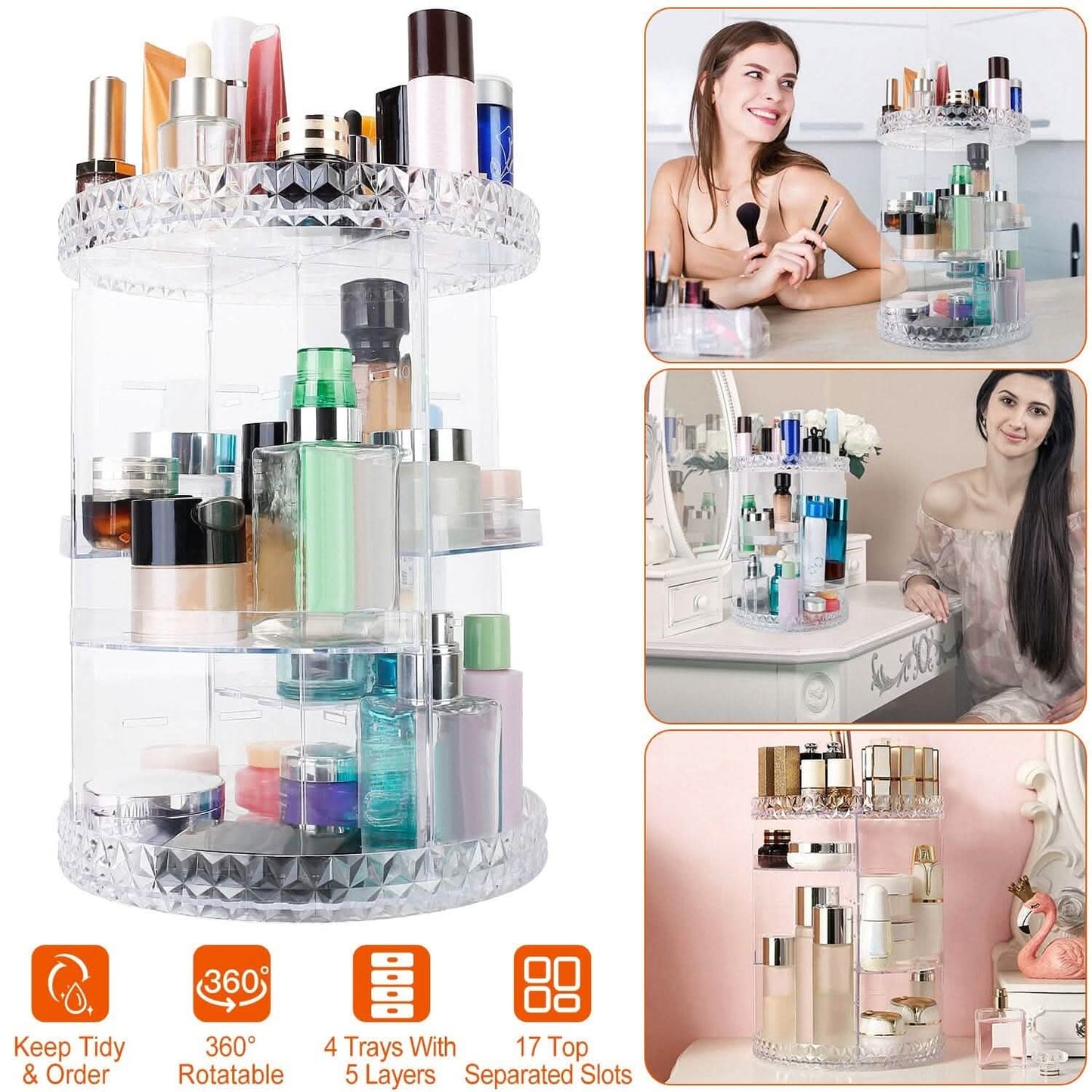 360° drehbarer Make-up-Organizer