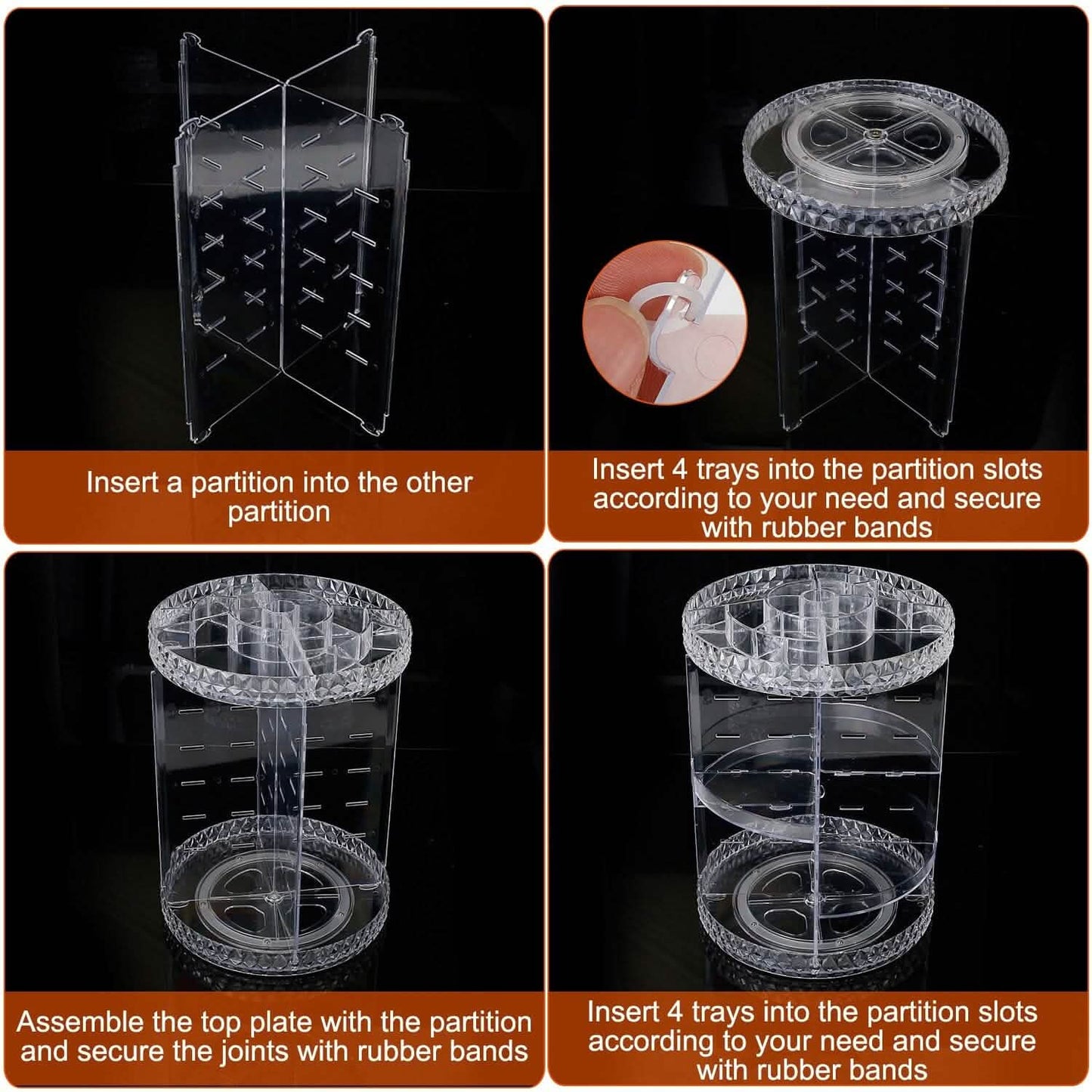 360° drehbarer Make-up-Organizer