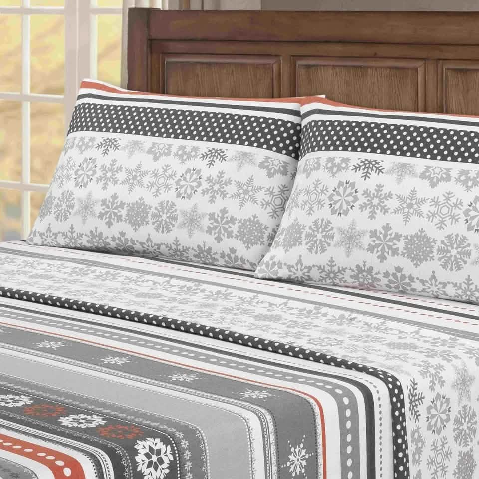 4-teilig: Kathy Ireland Bettwäsche-Set aus 100 % türkischer Baumwolle (Flanell)