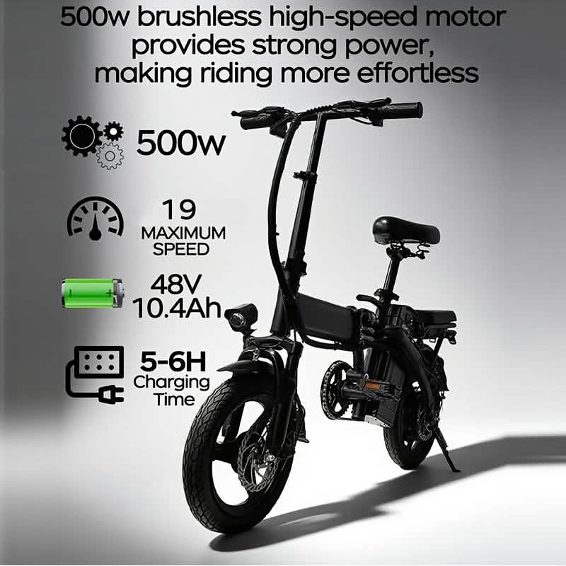 14" Klapp-E-Bike 48V Leichtes E-Bike 150 kg Zuladung 30 km/h 45 km Reichweite