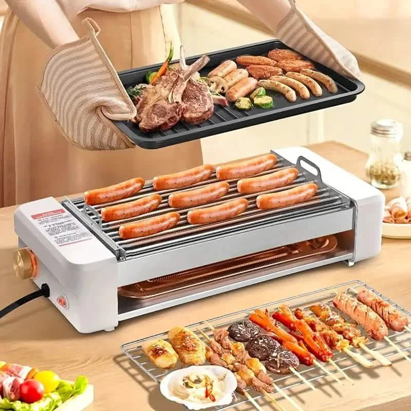 4-in-1 Multifunktionaler Wurstgrill – Antihaftbeschichtet, Temperaturregler, abnehmbare Pfanne, für Küche & Wohnheim geeignet