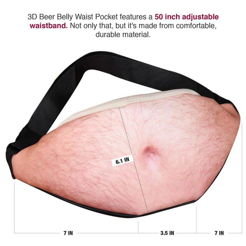 3D Bierbauch-Gürteltasche und Top-Streichgeschenk Reise-Tragetasche