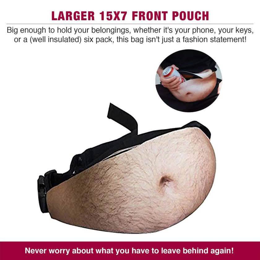 3D Bierbauch-Gürteltasche und Top-Streichgeschenk Reise-Tragetasche