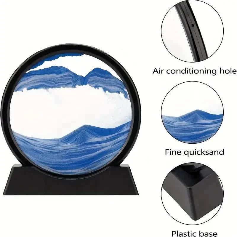 3D-Tiefsee-Bewegungssand-Kunst, Entspannende Kinetische Sandlandschafts-Kunsttisch-Desktop-Dekoration