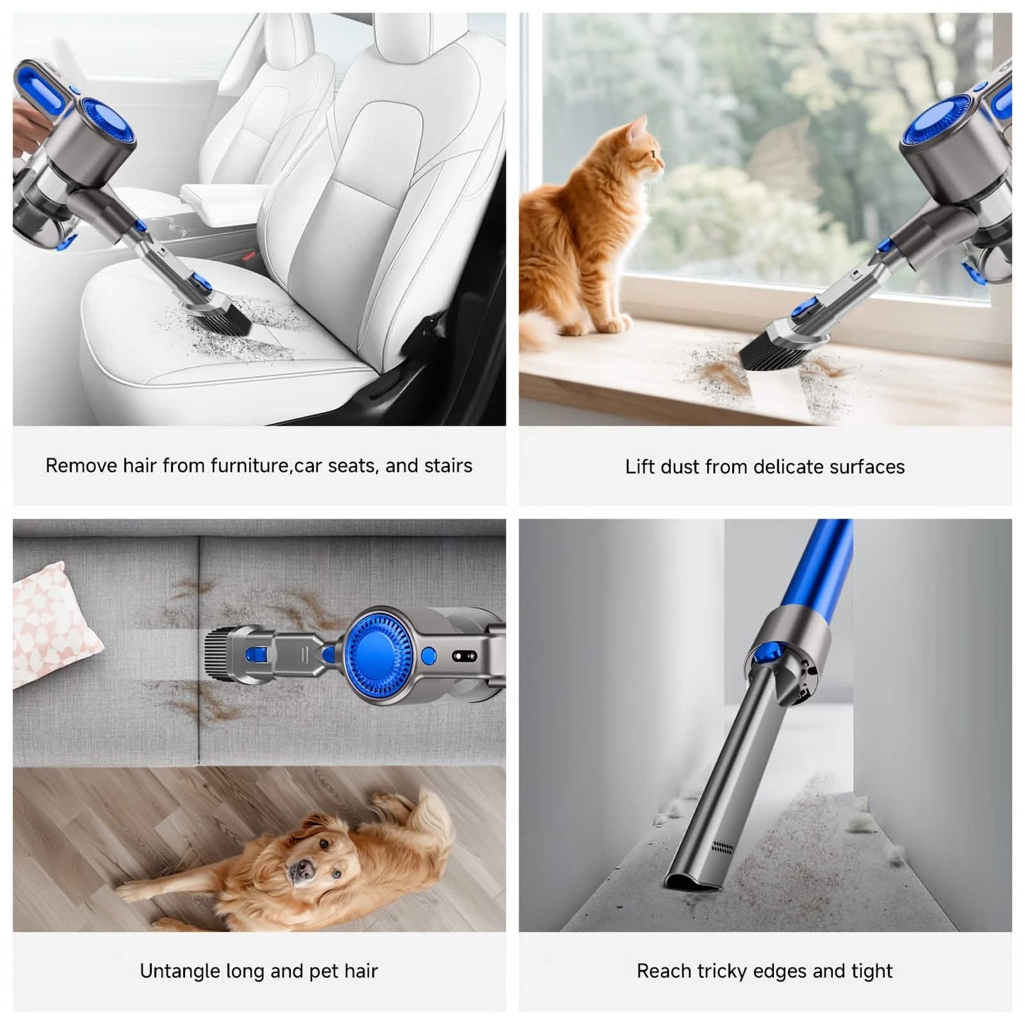 Kabelloser Staubsauger mit LED-Licht & herausnehmbarem Akku