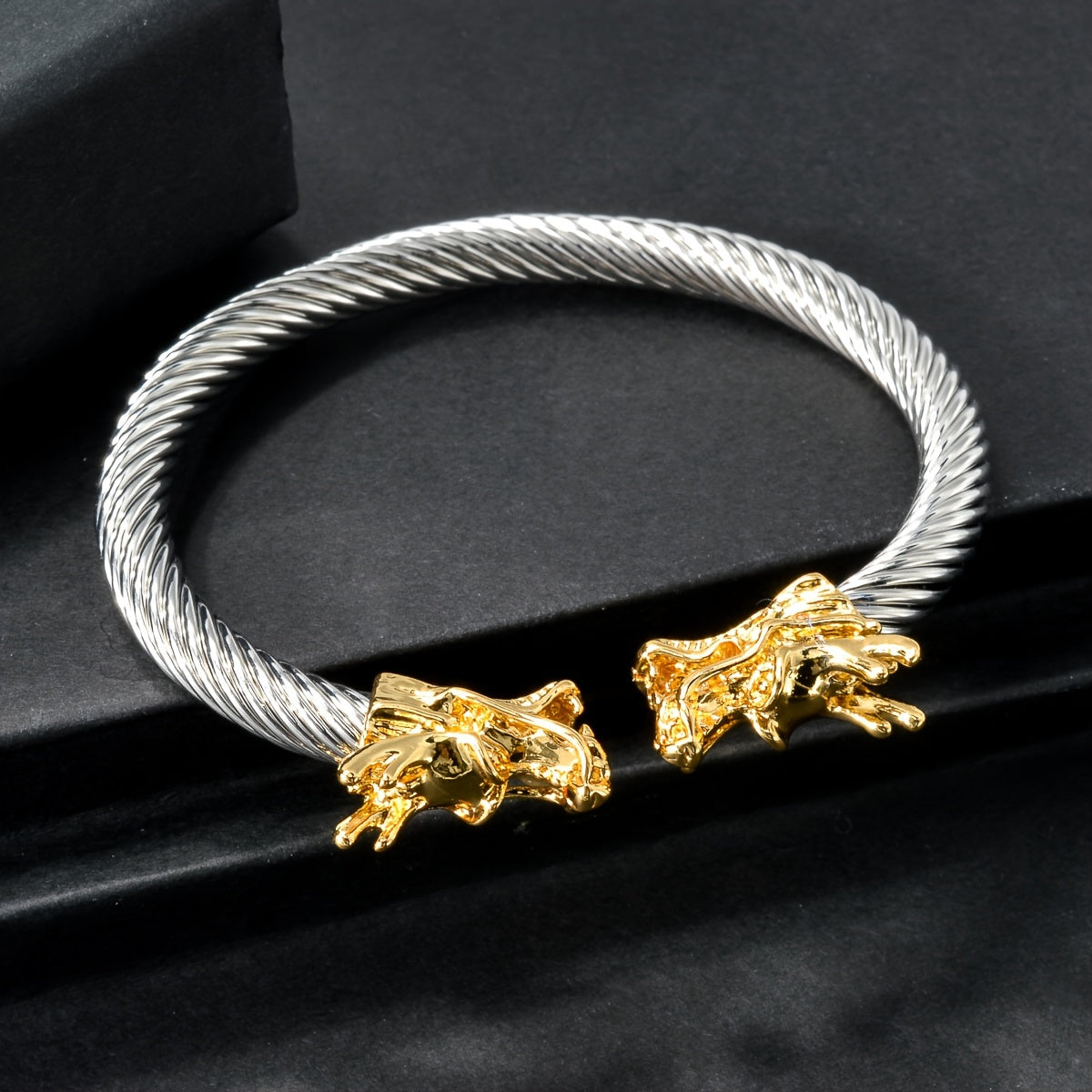 Doppeldrachen-Kupferarmband – Rock & Hip-Hop Style, Unisex