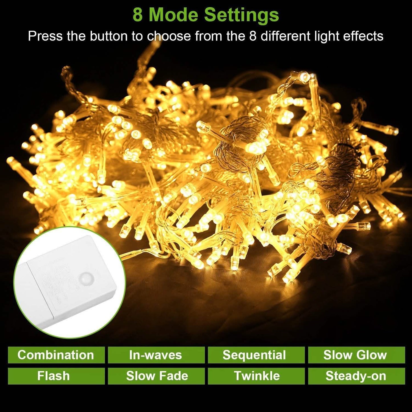 3M 300 LEDs Lichtervorhang mit Fernbedienung