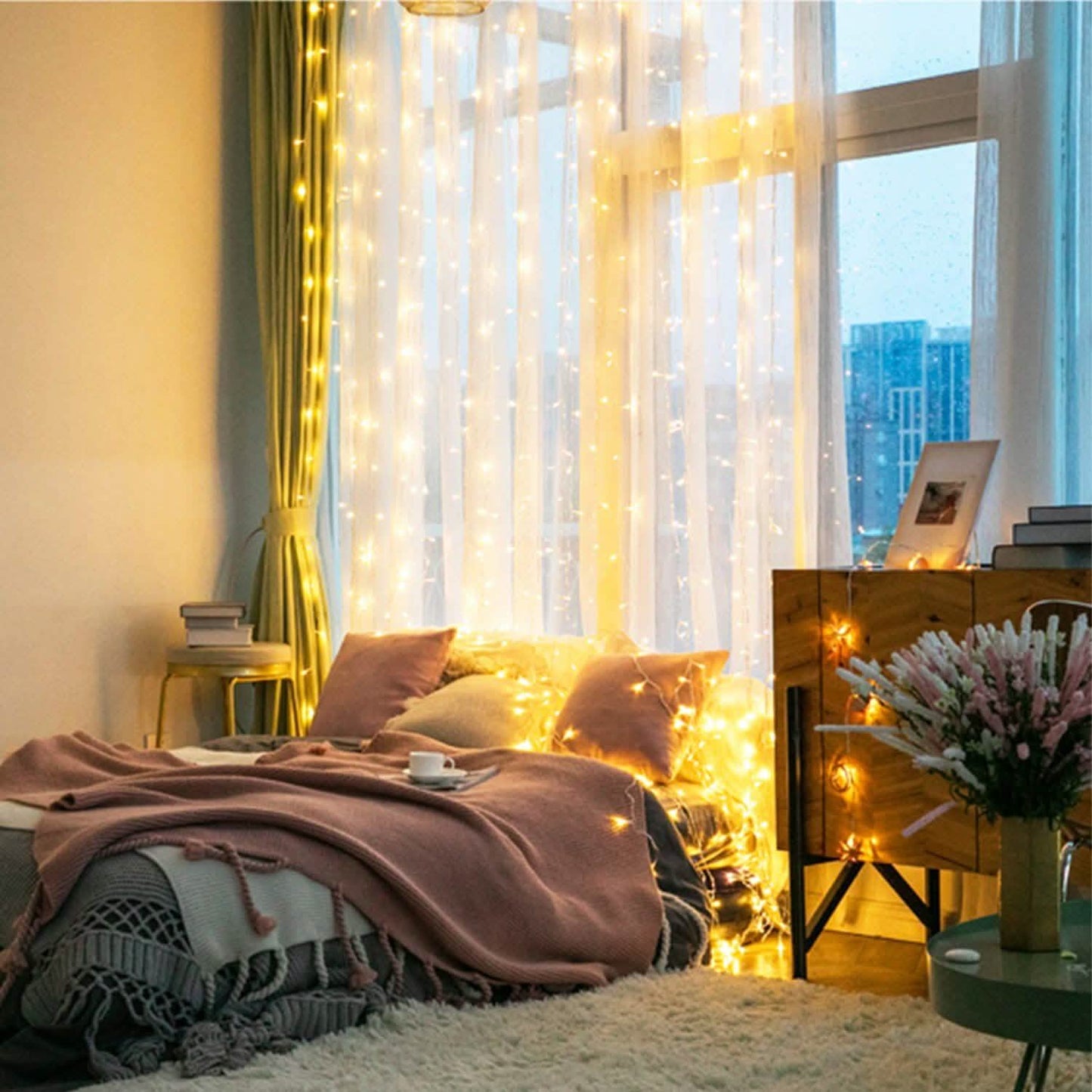 3M 300 LEDs Lichtervorhang mit Fernbedienung