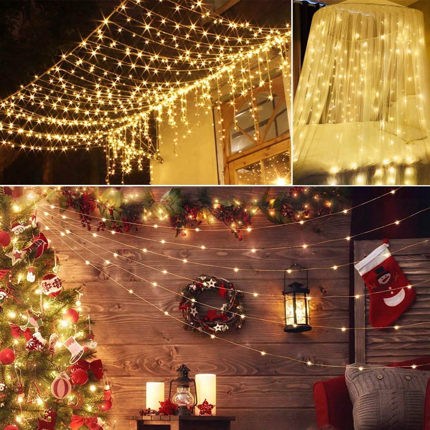 3M 300 LEDs Lichtervorhang mit Fernbedienung