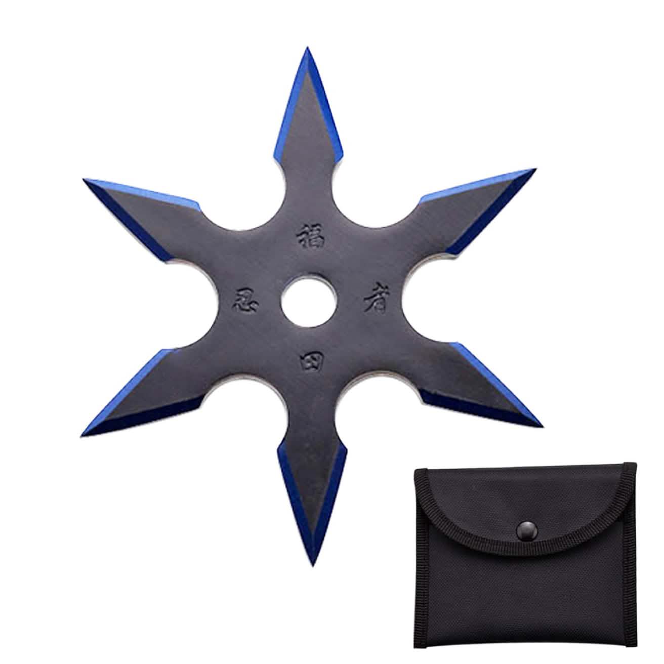 4" 6-zackiger Wurfstern mit Tasche