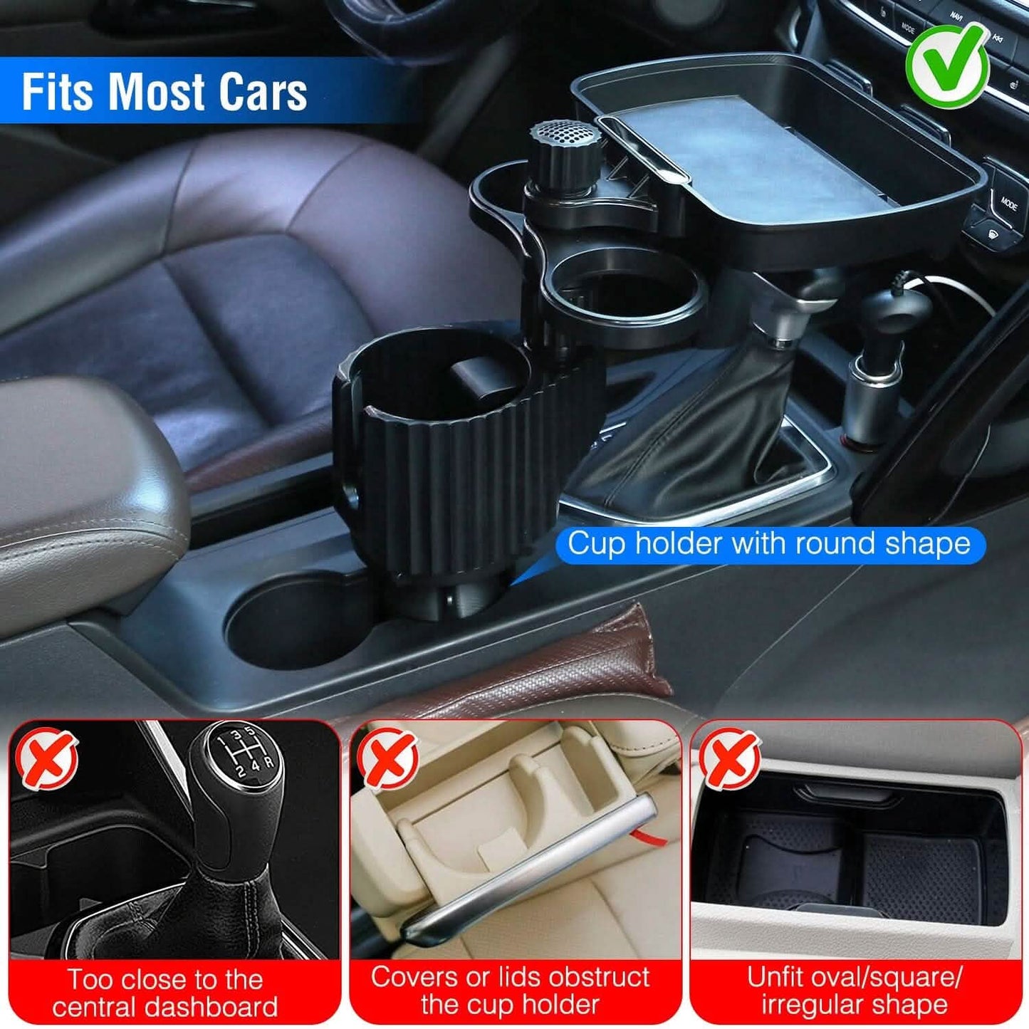 4-in-1 Auto Becherhalter Ablage Esstisch