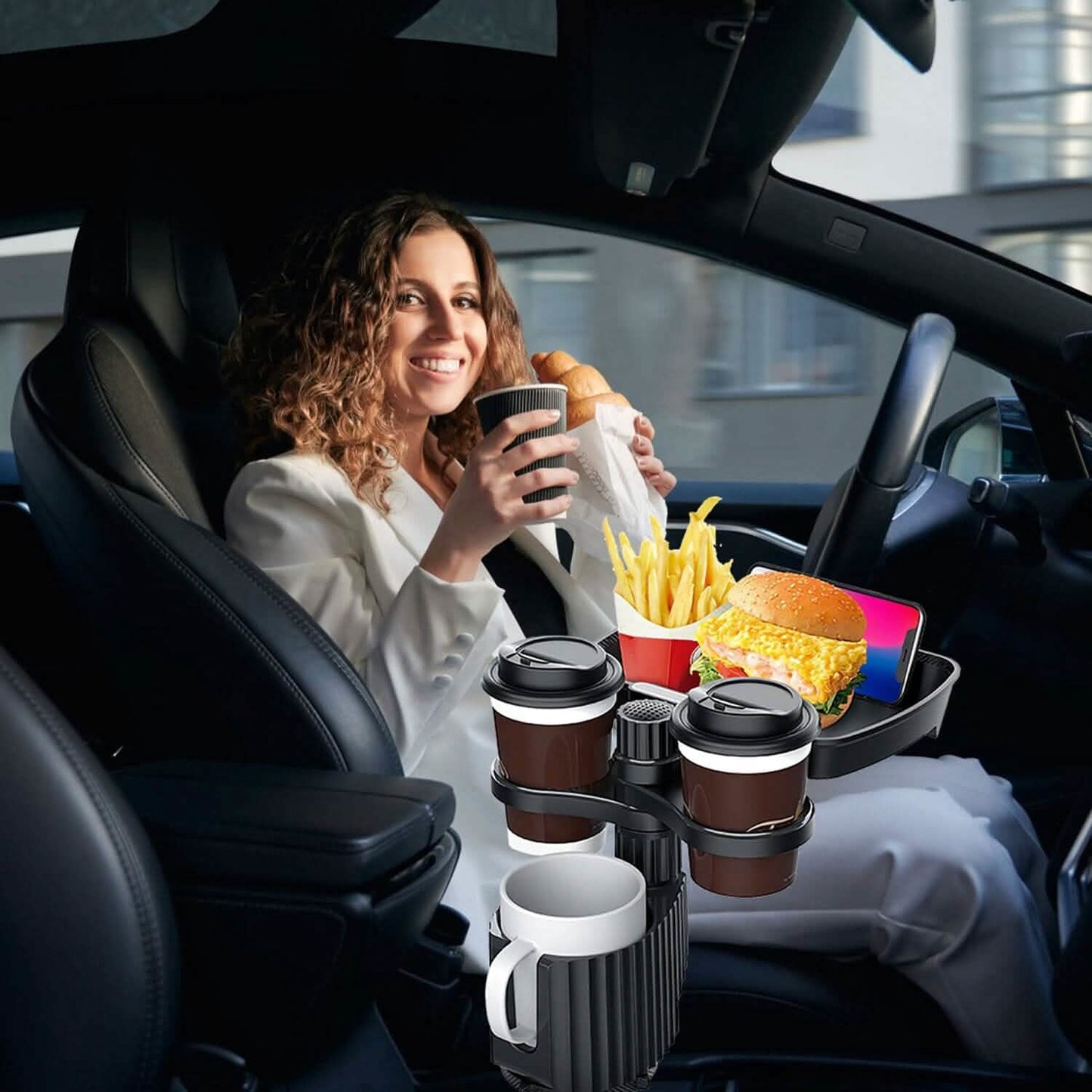 4-in-1 Auto Becherhalter Ablage Esstisch