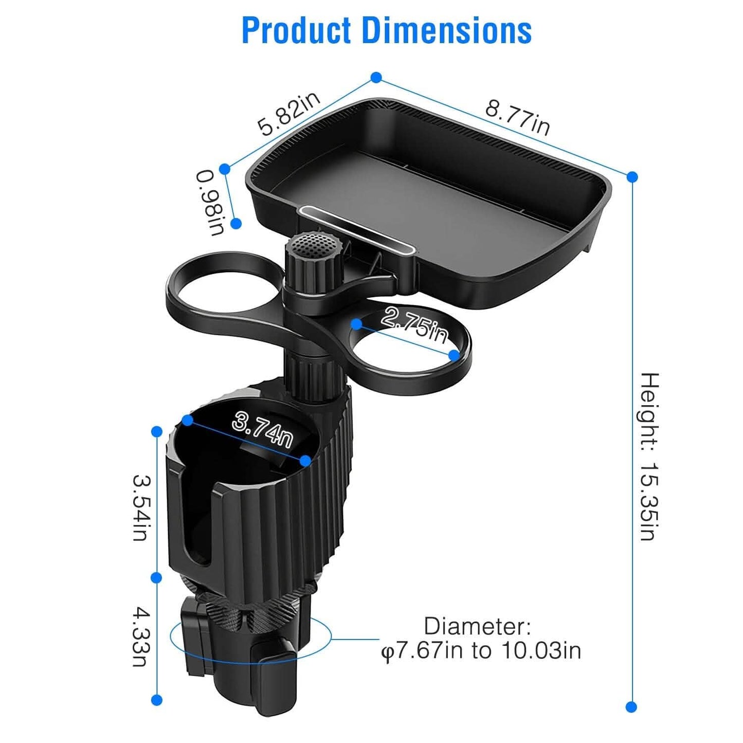 4-in-1 Auto Becherhalter Ablage Esstisch