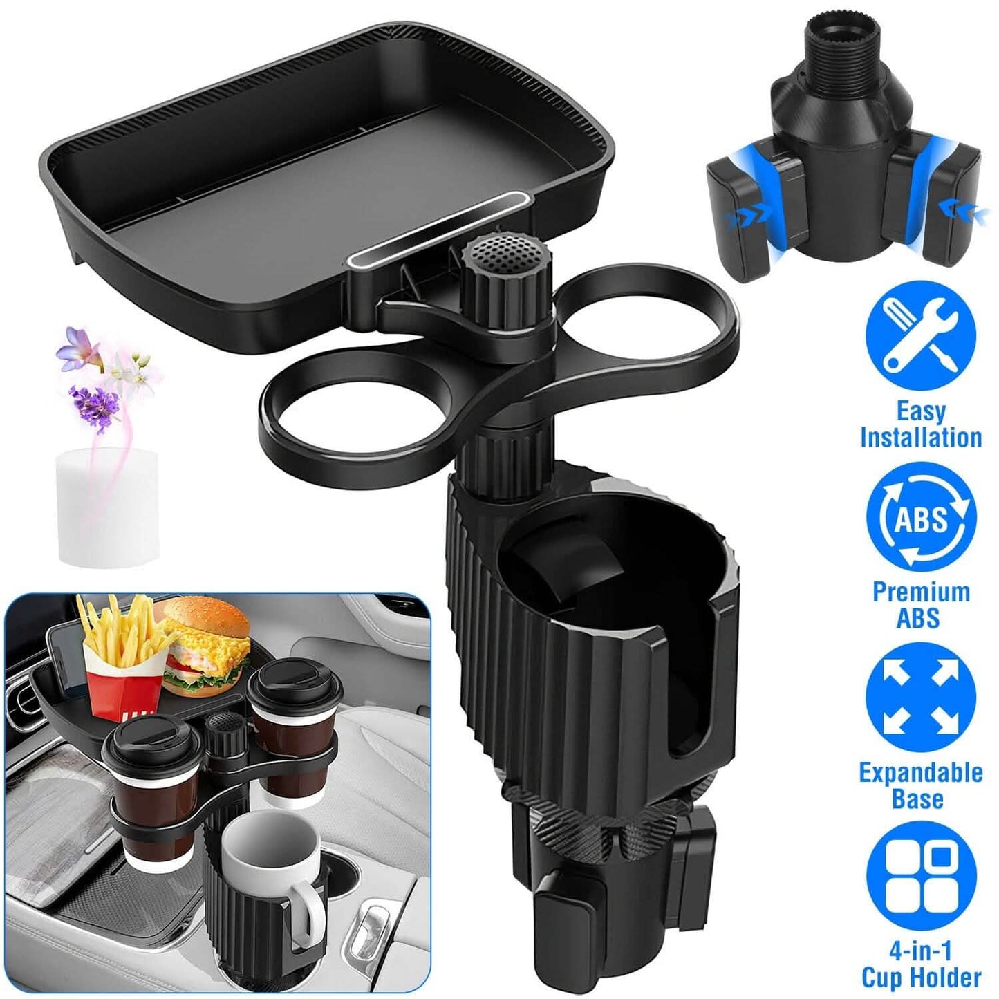 4-in-1 Auto Becherhalter Ablage Esstisch