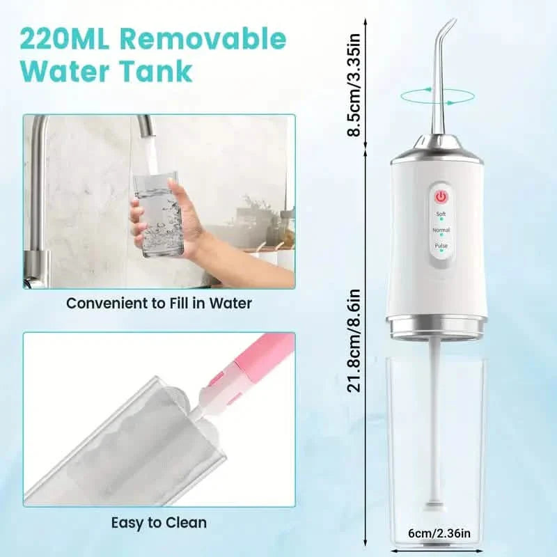 4-in-1 kabellose Munddusche mit DIY-Modus und 4 Düsenaufsätzen