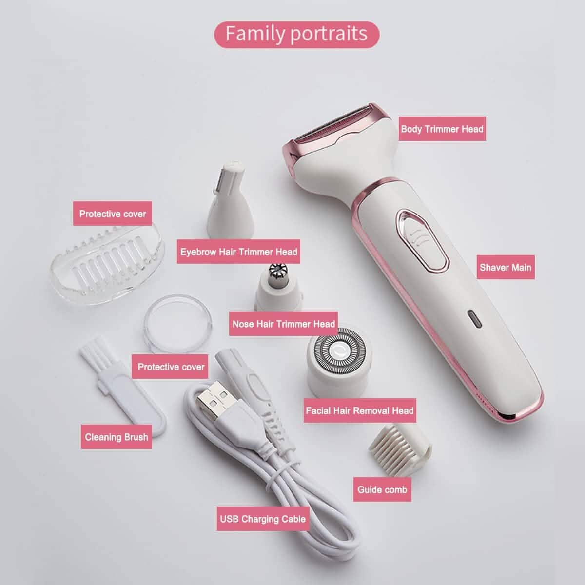 4-in-1 Elektrorasierer für Frauen