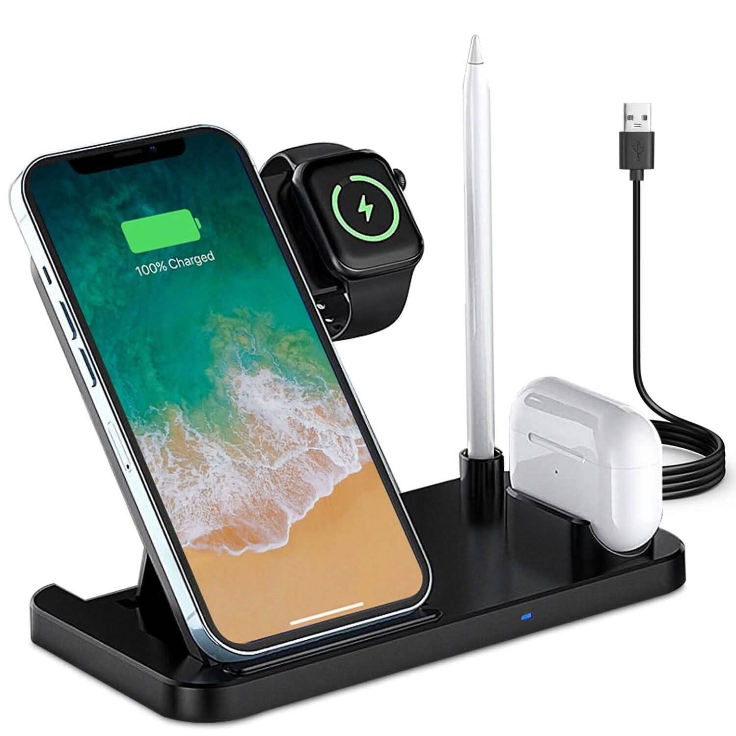 4-in-1 faltbares kabelloses Ladegerät