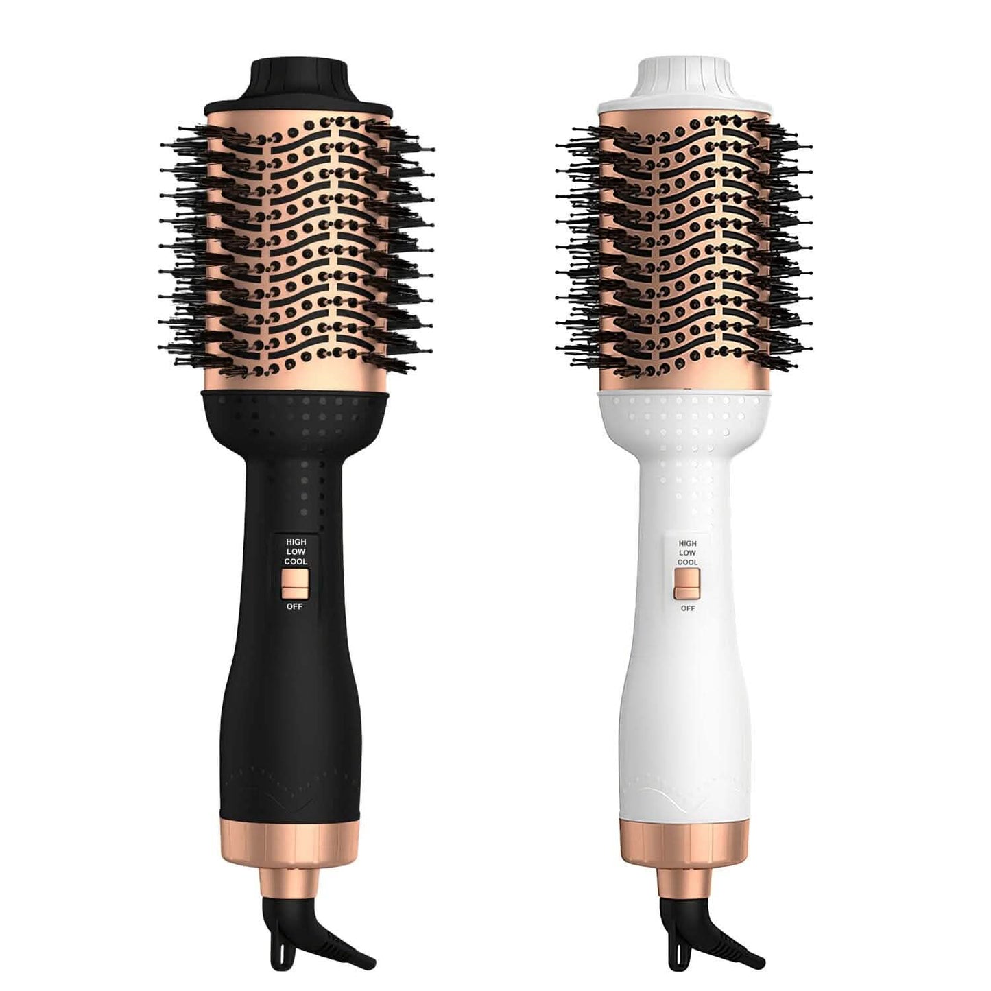 4-in-1 Warmluftbürste Lockenwickler Styler Volumizer Haarglätter Negative Ionen Anti-Frizz